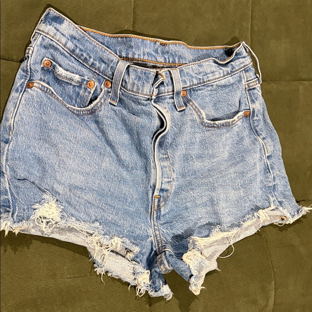 Levi's Light Blue Distressed Jean Shorts